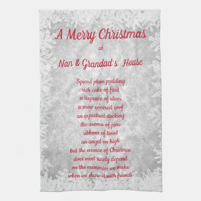 Noël à Nan & Grand's House Serviettes de cuisine (Vertical)