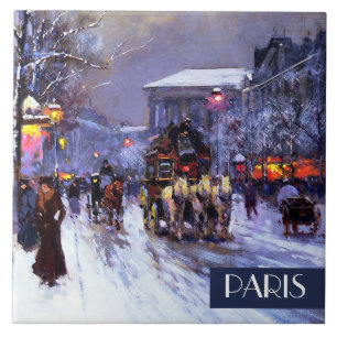Noël à Paris. Carreaux de céramique de cadeau de