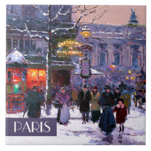Noël à Paris. Carreaux en céramique de Noël