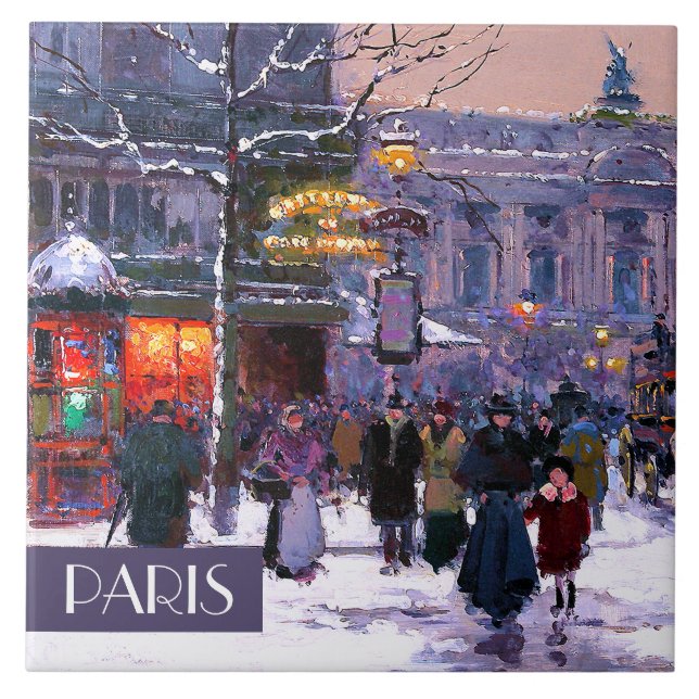 Noël à Paris. Carreaux en céramique de Noël (Devant)