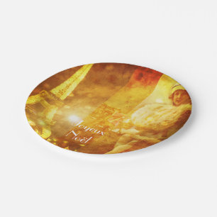 Noel a Paris collage Paper Plate