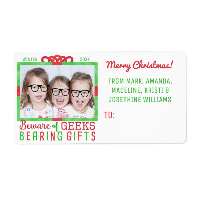 Noël à partir de Funny Geek Famille Vacances Photo (Devant)