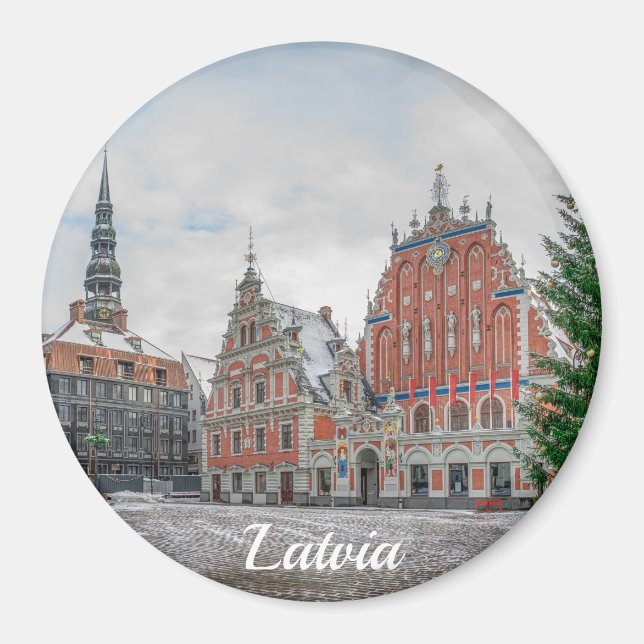 Noël à Riga Lettonie Magnet (Devant)
