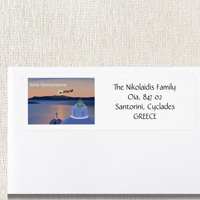 Noël À Santorin, Grèce Avec Père Noël Retour (Créateur téléchargé)