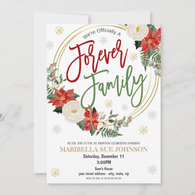 Noël Adoption Fête Invitation (Devant)