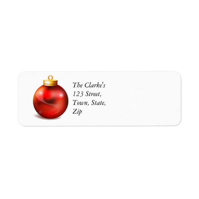 Noël Adresse de retour Étiquettes Ornement (Devant)