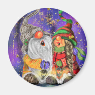 Noël Aimant Cadeau Couple Gnomes Chanter