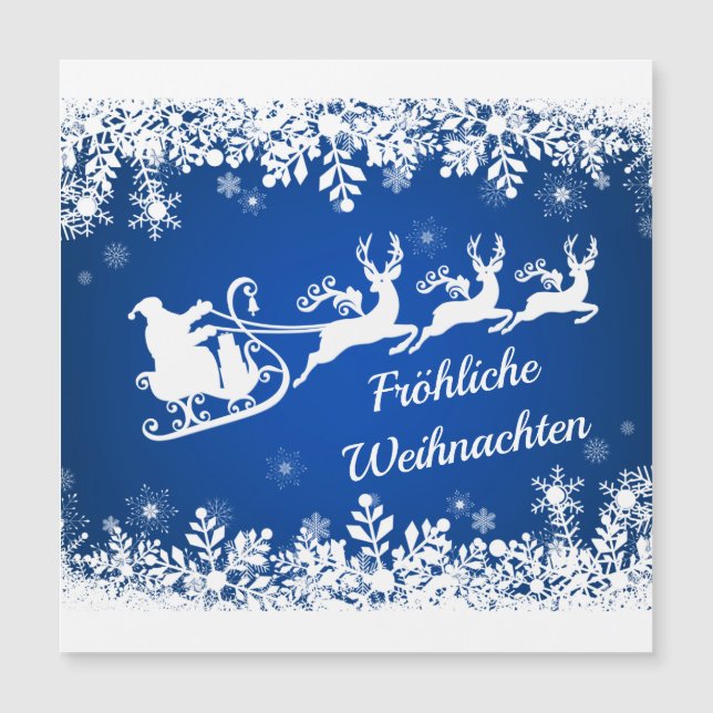Noël allemand, Père Noël, carte magnétique des ren (Devant)