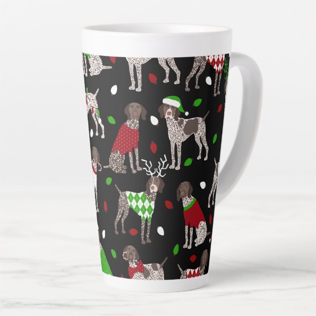 Noel Allemand Pointeur Latte Mug (Angle droit)