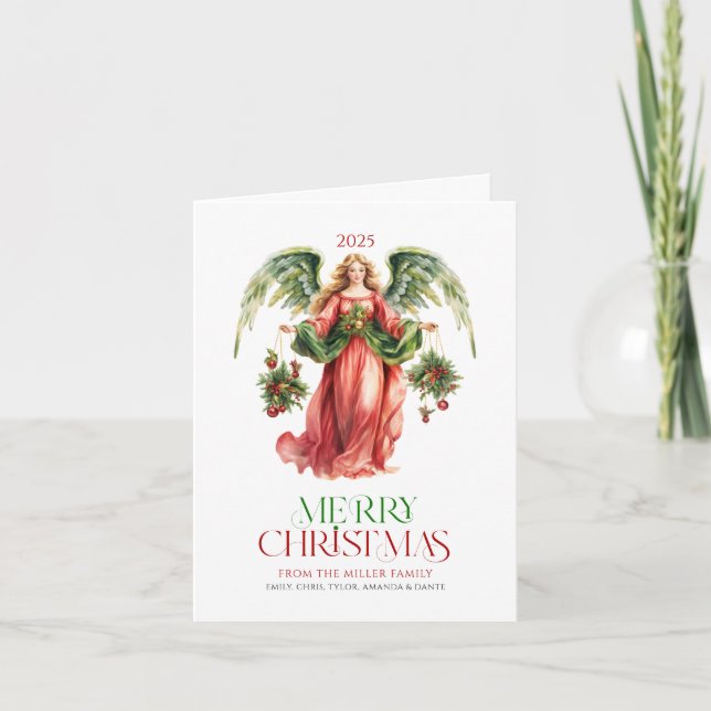 Noël Ange Typographie Carte de voeux de Noël (Devant)