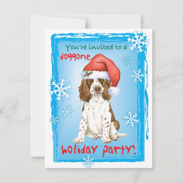 Noël Anglais Springer Spaniel Invitation (Devant)