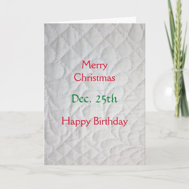 Noël Anniversaire Carte de Vacances Quilées (Devant)