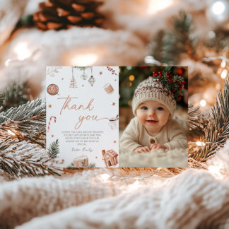 Noël Anniversaire Photo Carte de remerciements