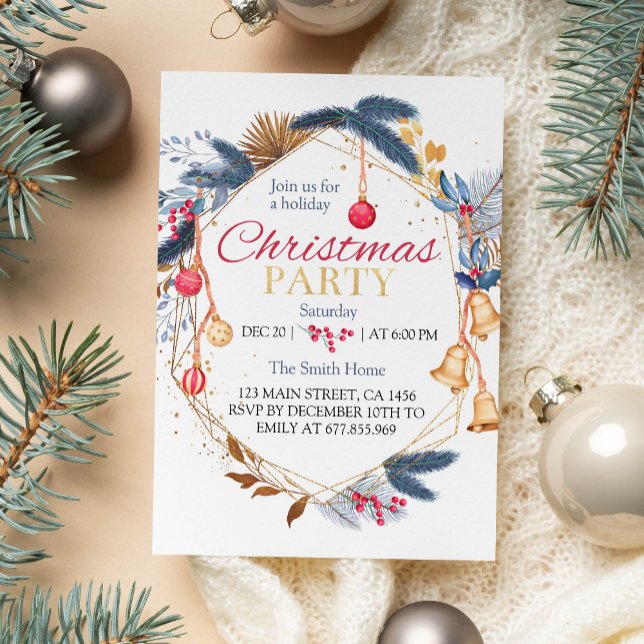 Noël Aquarelle Anniversaire Fête Invitation (Créateur téléchargé)