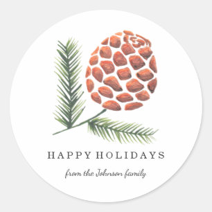 Noël   Arbre à cône de pin   Sticker