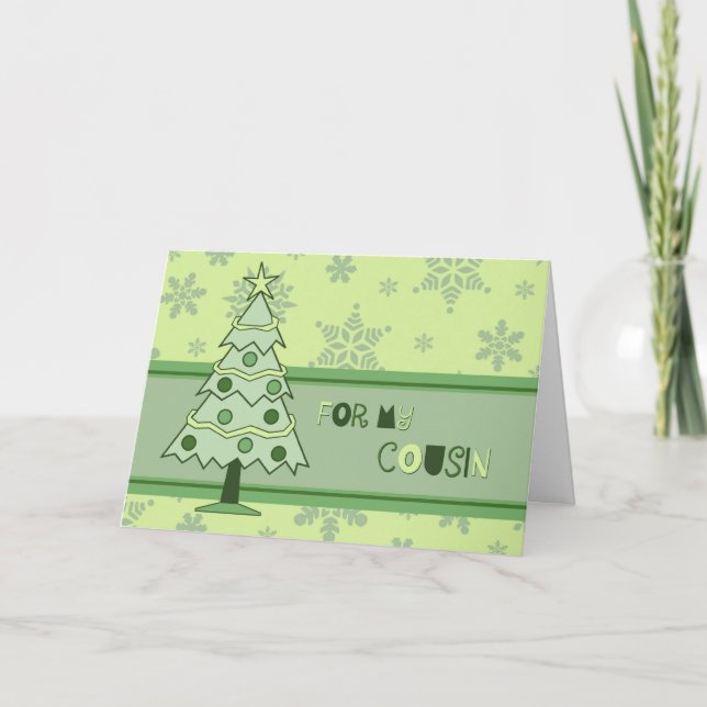 Noël Arbre Cousin Carte de Noël (Devant)