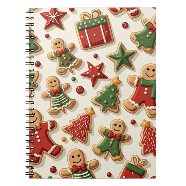 Noël Arbre étoile Cookies Carnet Motif (Devant)