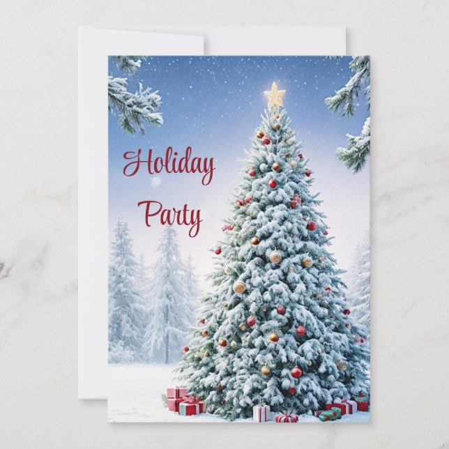 Noël Arbre Fête Invitation (Devant)