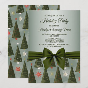 Noël Arbre Vert Bow vacances Invitation