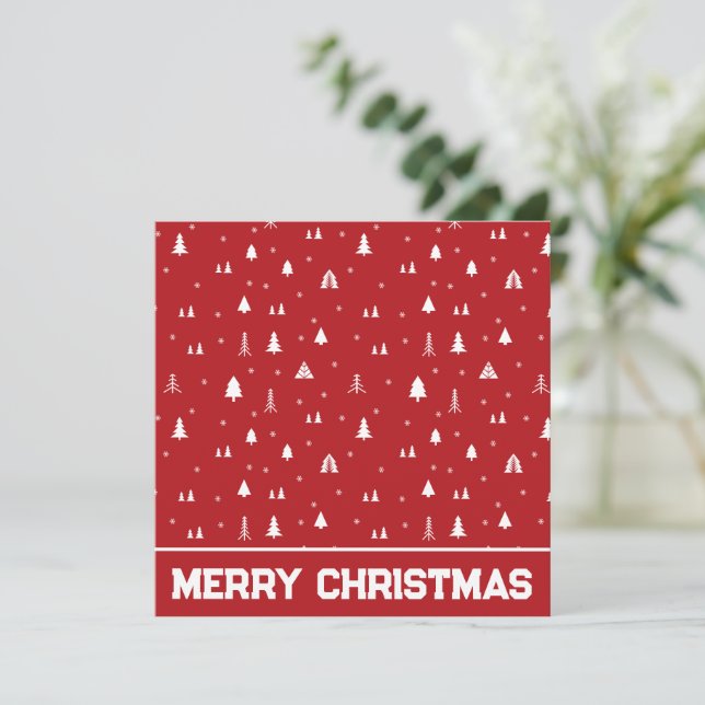 Noël Arbres et Snowflakes Carte de Noël (Debout devant)