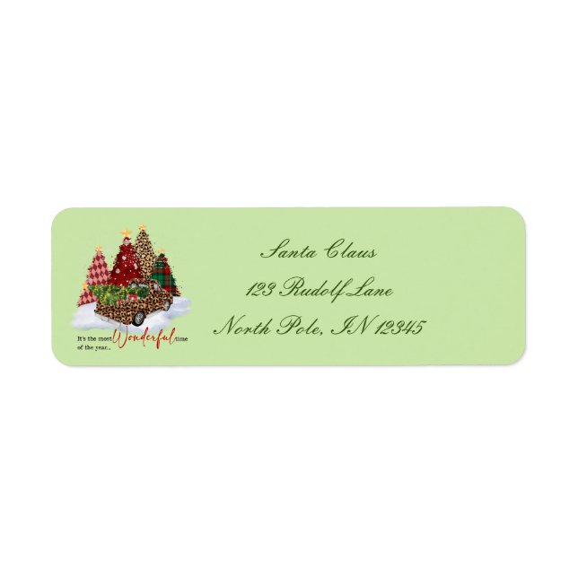 Noël Arbres Fêtes Saison Retour Adresse (Devant)