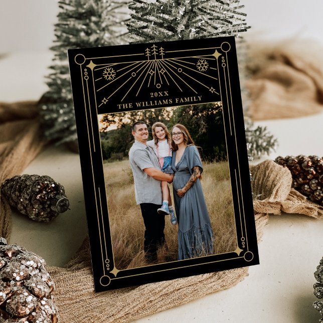 Noël Art déco ligne Art déco carte de vacances pho (Créateur téléchargé)