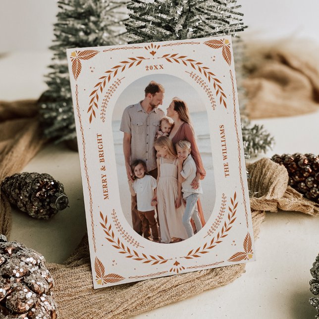 Noël Art folk Carte photo de vacances (Créateur téléchargé)
