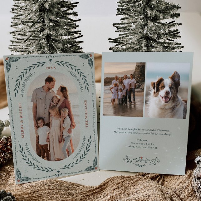 Noël Art folk Carte photo de vacances (Créateur téléchargé)