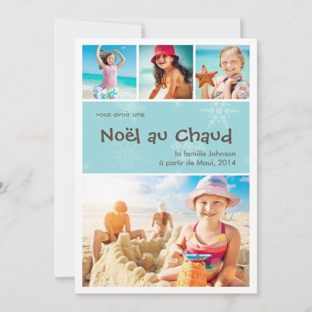 Noël au Chaud 4 carte de photo de vacances (Devant)