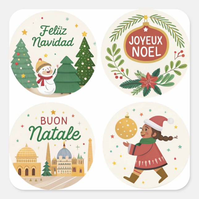 Noël autour du monde Sticker Set Célébrer (Devant)