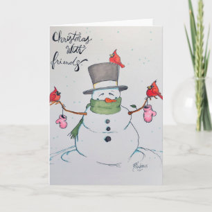 Noël avec carte d'amis