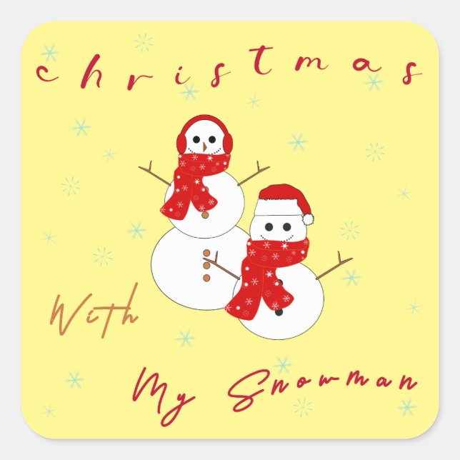 Noël Avec Mon Snowman | Sticker de Noël mignon (Devant)