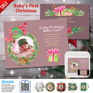 Noël Baby Faire-part de naissance moderne