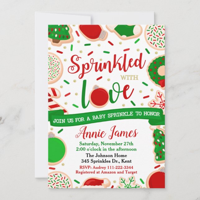 Noël Baby Sprinkle Invitation Noël Baby (Devant)