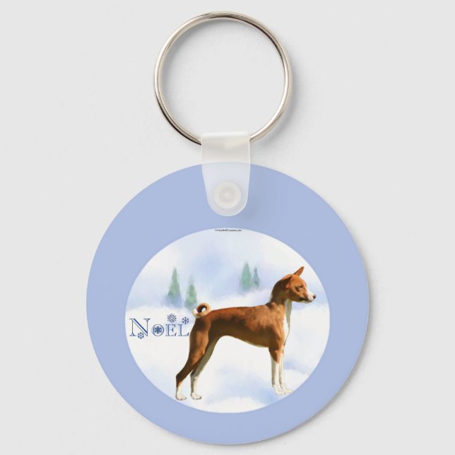 Noel Basenji Keychain (Front)