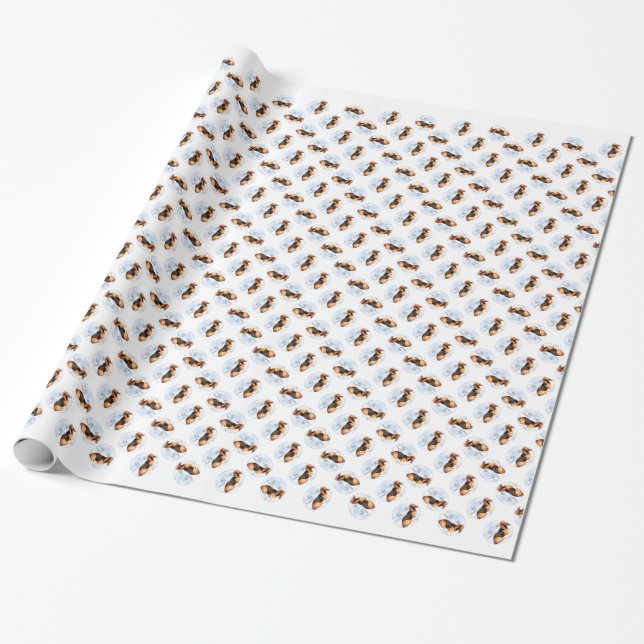 Noel Basset Hound  Wrapping Paper (Unrolled)
