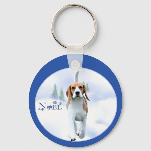 Noel Beagle Keychain (Front)