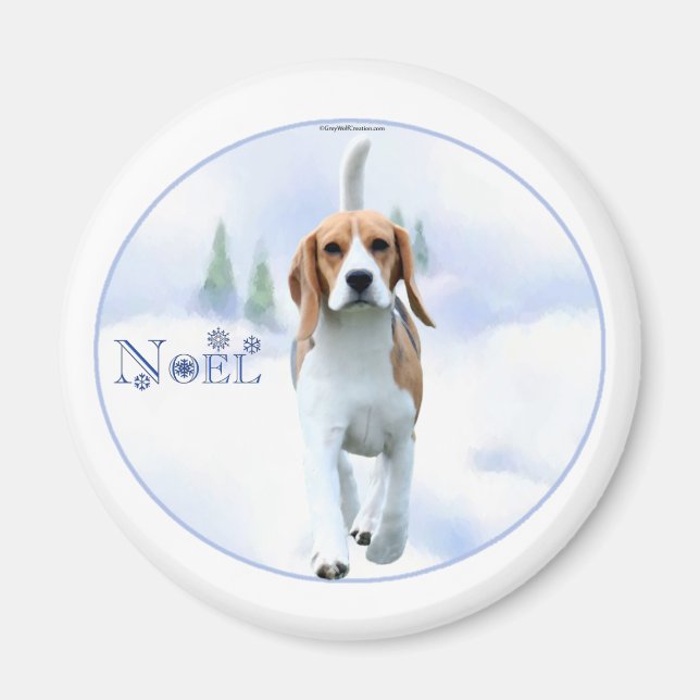 Noel Beagle Magnet (Front)