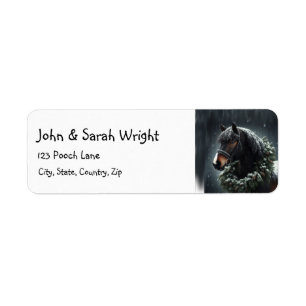 Noël Beau Cheval Noir & Wreath