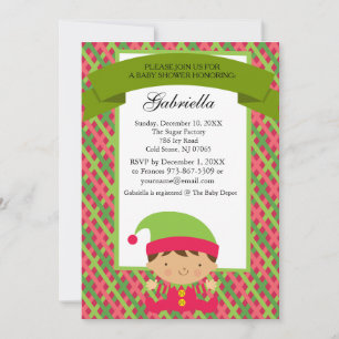 Noël bébé garçon elf - Invitation Baby shower