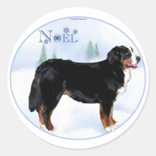Noel Bernese Mountain Dog - Customized Classic Round Sticker