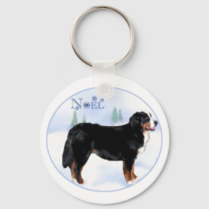 Noel Bernese Mountain Dog - Customized Keychain