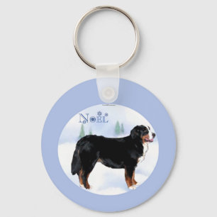 Noel Bernese Mountain Dog - Customized Keychain