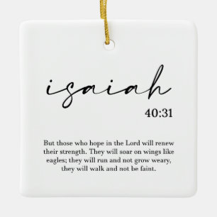 Noël Bible Verse Ornement en céramique