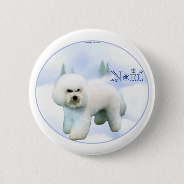 Noel Bichon Frise - Customized 2 Inch Round Button (Front)
