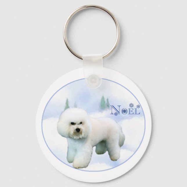 Noel Bichon Frise - Customized Keychain (Front)