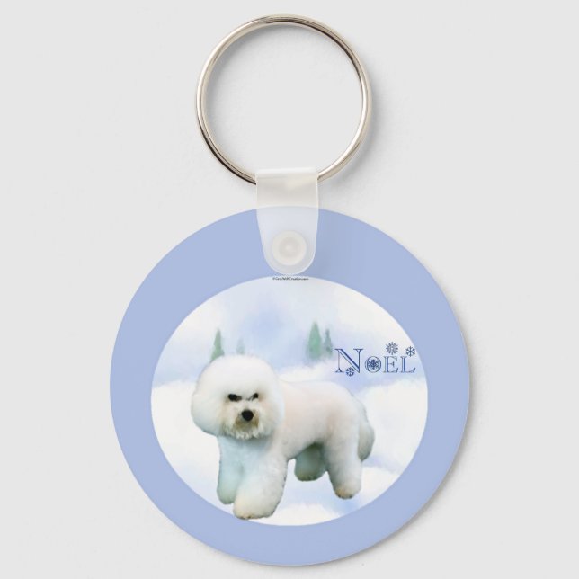 Noel Bichon Frise - Customized Keychain (Front)