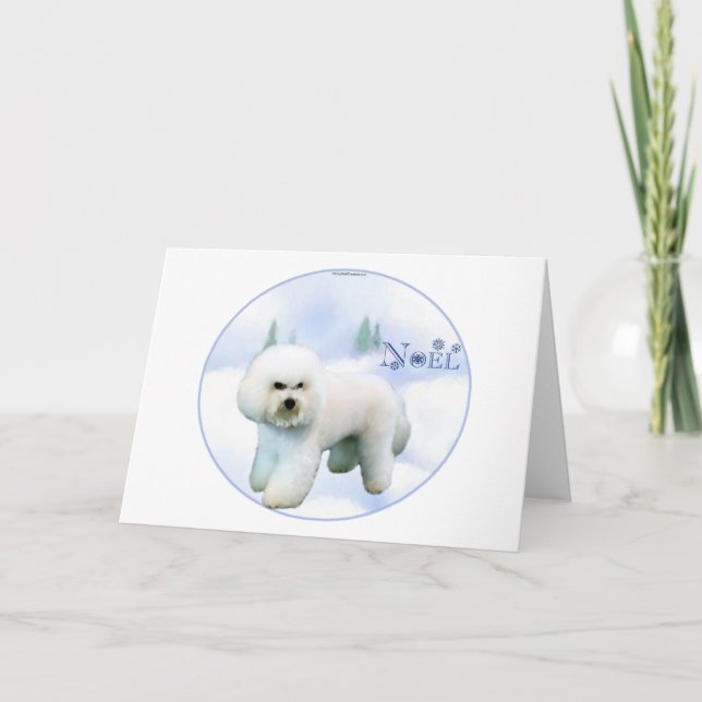 Noel Bichon Frise Holiday Card (Front)