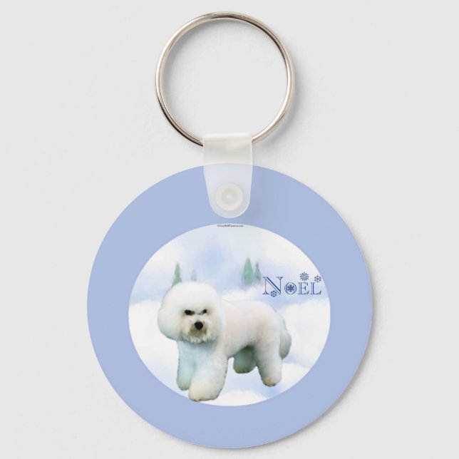 Noel Bichon Frise Keychain (Front)