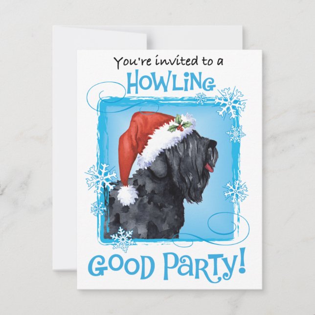 Noël Black Russian Terrier Invitation de vacances (Devant)